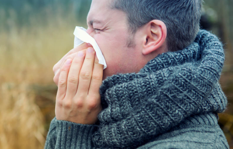 Blog Man Blowing Nose Field