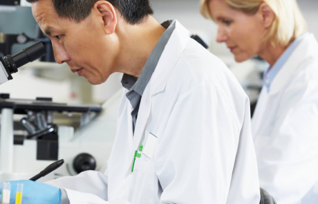 Blog Researcher Man Woman Microscopes Lab