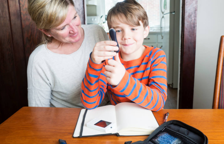 Blog T1D Diabetes Mother Son Testing