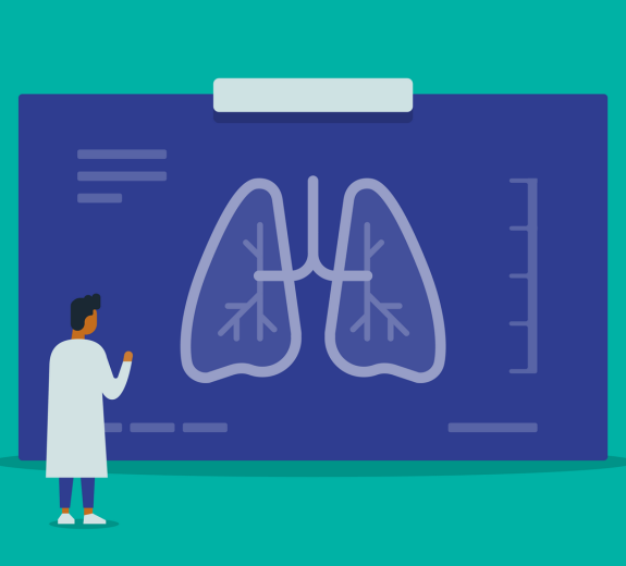 Blog 2D Abstract Doctor Examining Giant Chest X Ray