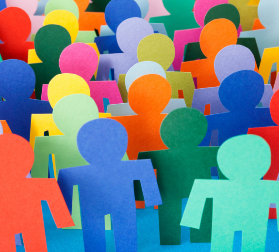 Blog Colored Men Crowd Cardboard