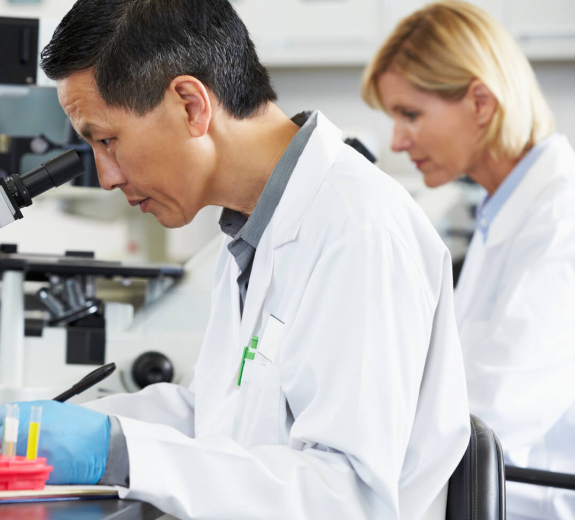 Blog Researcher Man Woman Microscopes Lab