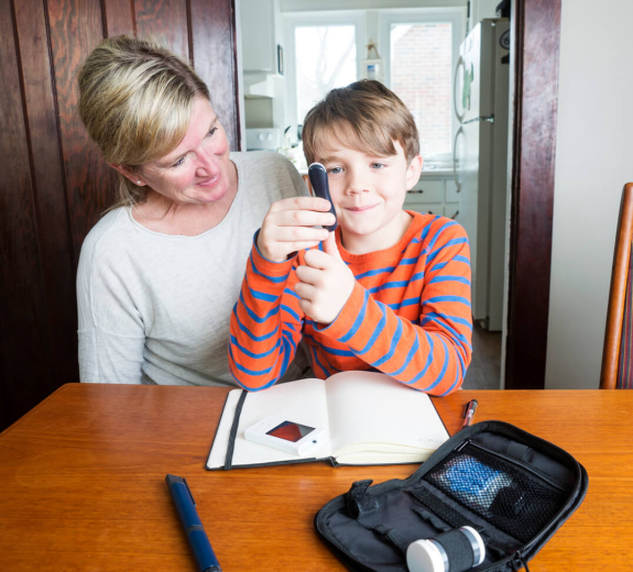 Blog T1D Diabetes Mother Son Testing