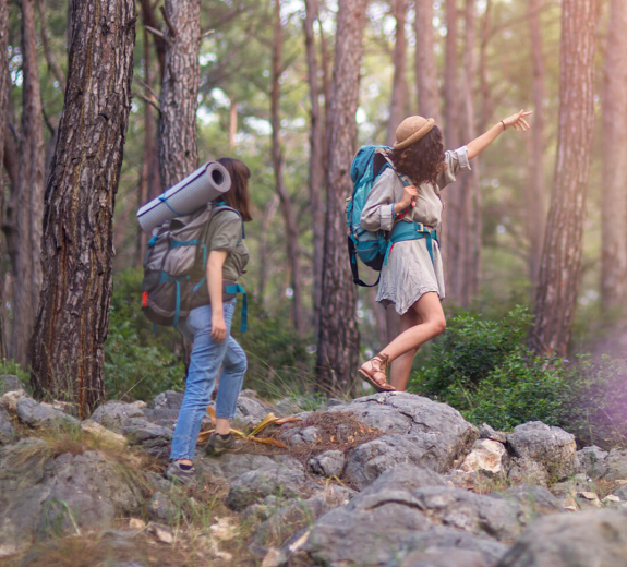 Blog Women Hiking Forest